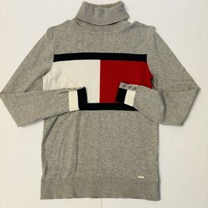 Tommy Hilfiger Women's Turtleneck Long Sleeves Sweater Heather Gray Size XS
